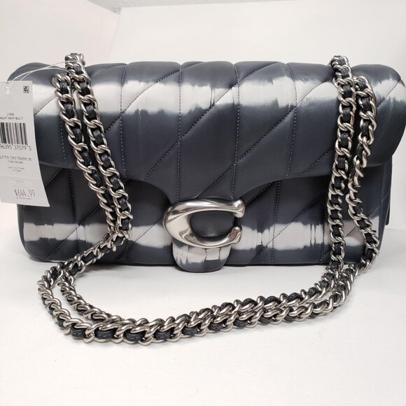 Coach Tabby 26 Tie Dye Metallic Gray Quilted Nappa Leather Bag Lux-206-090225 - Picture 1 of 12